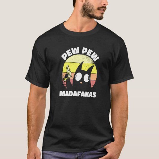 Pew Pew Madafakas Vintage Kat T-shirt (Voorkant)