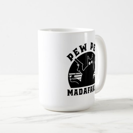 Pew Pew Mok-Funny Cat Mok Schattige Mok (Voorkant rechts)