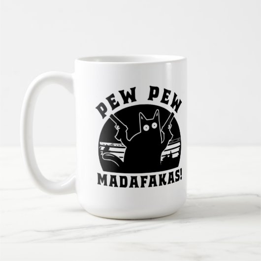 Pew Pew Mok-Funny Cat Mok Schattige Mok (Links)