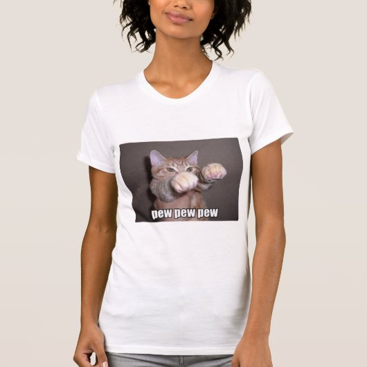 Pew Pew Pew Cat T-shirt (Voorkant)