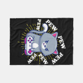 Pew Pew Pew Schattige Kat Gamer Hoofdtelefoon Katt Fleece Deken (Voorkant (Horizontaal))