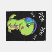 Pew Pew Pew Schattige T-rex Dinosaur Videospeler G Fleece Deken (Voorkant (Horizontaal))