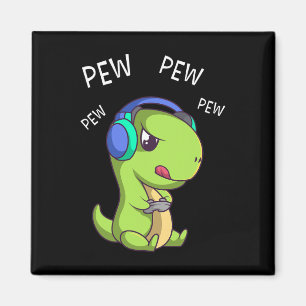 Pew Pew Pew Schattige T-rex Dinosaurus Videospeler Magneet