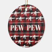 Pew Pew Pistool Eigenaar Rechten AR-15 Kerstvakant Keramisch Ornament (Links)