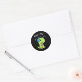 Pew Pew Schattige T-rex Dinosaurus Videogame 1 Ronde Sticker (Envelop)