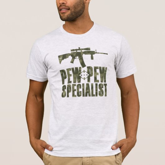 Pew Pew Specialist Airsoft/Paintball T-shirt (Voorkant)