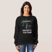 Pew Pewer Anatomy Science Weapon Geek Pistool Game Trui (Voorkant volledig)