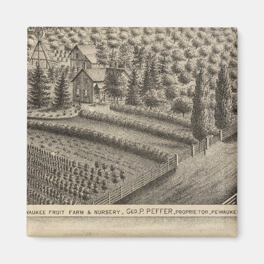Pewaukee Fruit Boerderij & kwekerij Magneet (Voorkant)