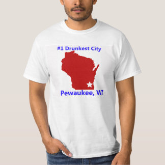 Pewaukee, WI #1 Drunkest City Mannen T Shirt