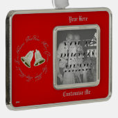 Pewter Bells Kerstmis Verzilverd Omlijst Ornament (Rechts)