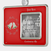 Pewter Bells Kerstmis Verzilverd Omlijst Ornament (Links)