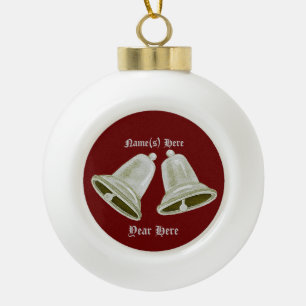 Pewter Bells Seasonal Keramische Bal Ornament