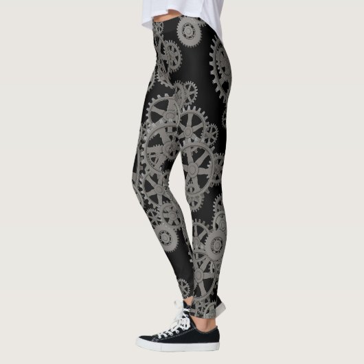 Pewter & Black Steampunk Gears Leggings (Links)