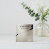 Pewter Black Waterverf Kraft Stud Earning Display Vierkante Visitekaartje (Staand voorkant)