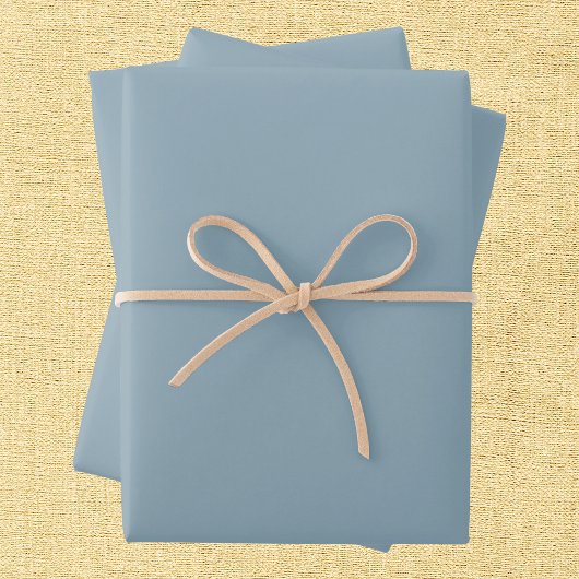 Pewter Blue effen kleur Inpakpapier Vel