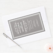 Pewter Bruiloft Wijnfles Monogram Favoriet Etikett Rechthoekige Sticker (Envelop)