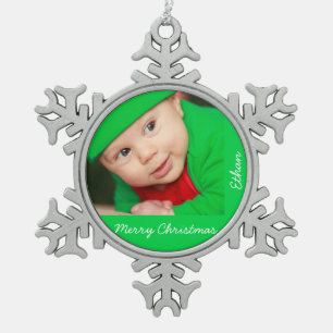 Pewter Christmas Ornaments With Baby Tin Sneeuwvlok Ornament