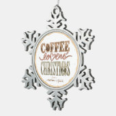 Pewter Coffee Lovers's kerstboomschildertje Tin Sneeuwvlok Ornament (Rechts)