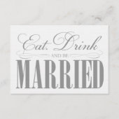 Pewter Eat, Drink & getrouwd zijn | Behuizing Informatiekaartje (Voorkant)