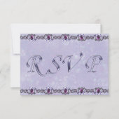 Pewter en Paarse juwelen RSVP Kaartje (Voorkant)