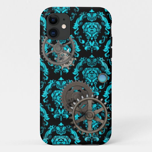 Pewter en Turquoise Steampunk Casemate Case-Mate iPhone Case (Achterkant)