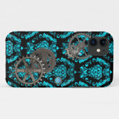Pewter en Turquoise Steampunk Casemate Case-Mate iPhone Case (Achterkant (horizontaal))