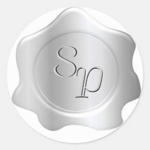 Pewter Envelope Seal Ronde Sticker