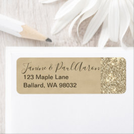 Pewter Glitter & Suede Return-adreslabel Etiket