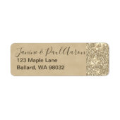Pewter Glitter & Suede Return-adreslabel Etiket (Voorkant)