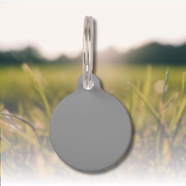 Pewter Grey Effen Kleur | Klassiek Elegant Huisdierpenning (Creator heeft geüpload)