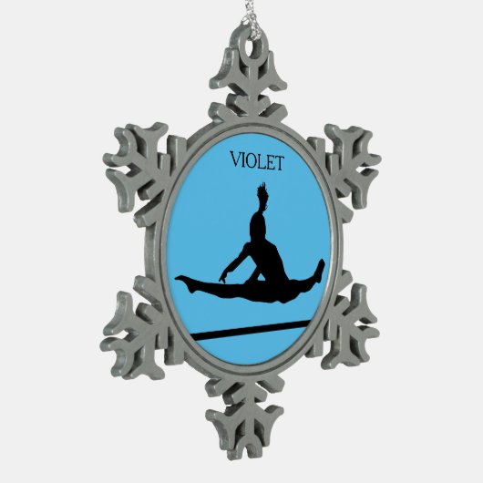 PEWTER GYMNASTICS SNOWFLAKE ORNAMENT. TIN SNEEUWVLOK ORNAMENT (Links)