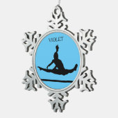 PEWTER GYMNASTICS SNOWFLAKE ORNAMENT. TIN SNEEUWVLOK ORNAMENT (Rechts)