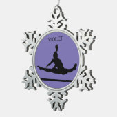 PEWTER GYMNASTICS SNOWFLAKE ORNAMENT. TIN SNEEUWVLOK ORNAMENT (Rechts)