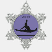 PEWTER GYMNASTICS SNOWFLAKE ORNAMENT. TIN SNEEUWVLOK ORNAMENT (Voorkant)