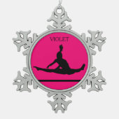 PEWTER GYMNASTICS SNOWFLAKE ORNAMENT. TIN SNEEUWVLOK ORNAMENT (Voorkant)