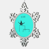 PEWTER GYMNASTICS SNOWFLAKE ORNAMENT. TIN SNEEUWVLOK ORNAMENT (Rechts)
