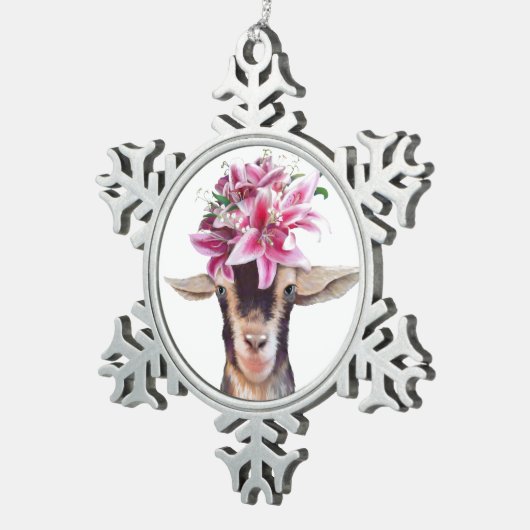 Pewter Kerst Ornament Lily de Geit (Rechts)