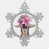 Pewter Kerst Ornament Lily de Geit (Voorkant)