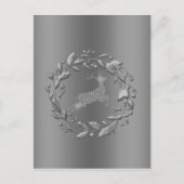 Pewter Kerstmis en rendier Feestdagenkaart (Voorkant)