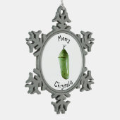 Pewter Kerstversier Merry Chrysalis Tin Sneeuwvlok Ornament (Links)