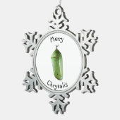 Pewter Kerstversier Merry Chrysalis Tin Sneeuwvlok Ornament (Rechts)