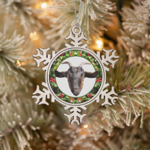 Pewter-kerstversiering Balc en Tan Goat Tin Sneeuwvlok Ornament