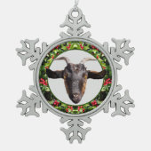 Pewter-kerstversiering Balc en Tan Goat Tin Sneeuwvlok Ornament (Voorkant)