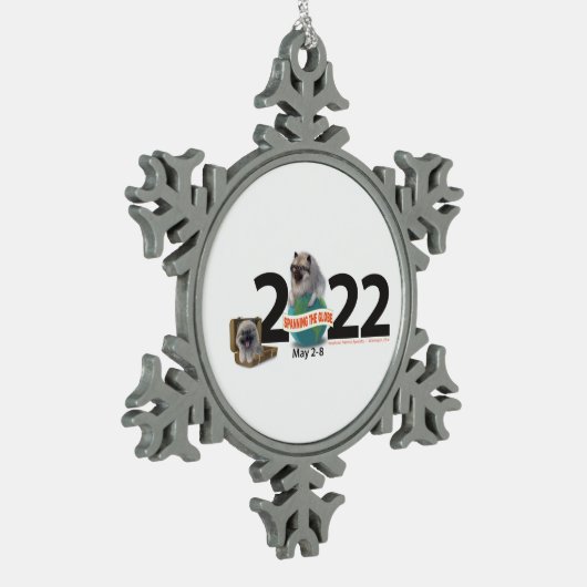 Pewter-kerstversiering Tin Sneeuwvlok Ornament (Links)