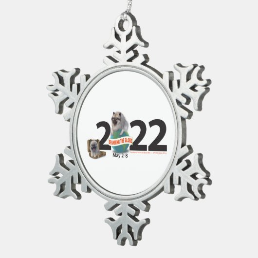 Pewter-kerstversiering Tin Sneeuwvlok Ornament (Rechts)