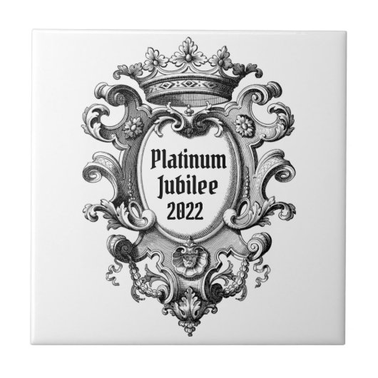 Pewter Kijk Platinum Jubilee 2022 Tegeltje (Voorkant)