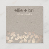 Pewter Leaves Stud Kraft Woordscherm Vierkante Visitekaartje (Voorkant)