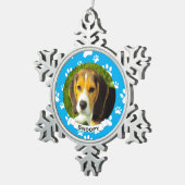 Pewter Metal Snowflake Pet Tin Sneeuwvlok Ornament (Rechts)