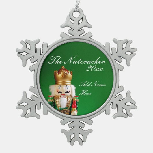 Pewter Nutcracker Ornament - Aangepaste naam & Jaa (Voorkant)