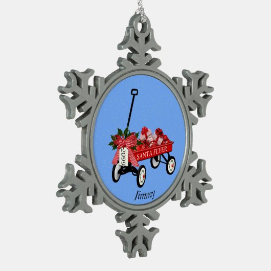 Pewter Ornament Speelgoed Wagon kerstcadeautjes. (Links)